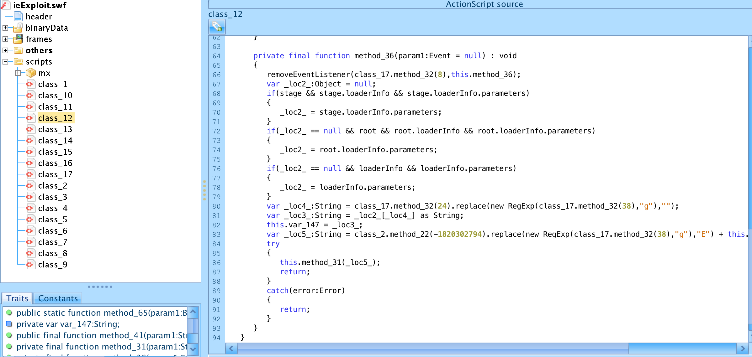 The exploit.swf source code