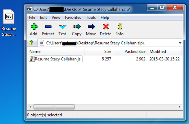 The malicious email attachment